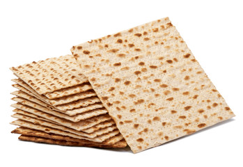 Matzoh, the jewish easter bread isolated on white