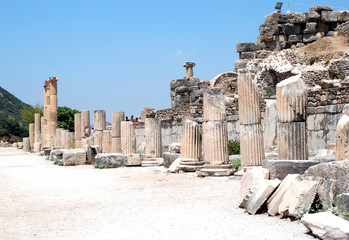 Pillars at Ephesus, Izmir, Turkey, Middle East