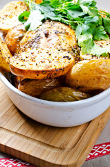 Oven baked potato with pasley