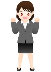 スーツの女性　やる気満々