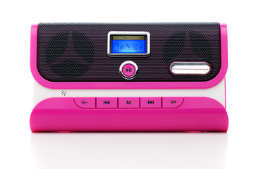 Pink Electronic Mini Digital Player with Speakers