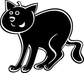 cartoon black cat