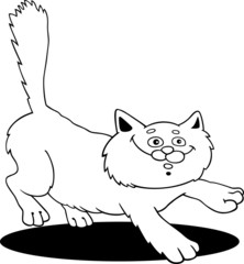 running fluffy cat fot coloring