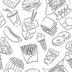 Junk Food Seamless Pattern