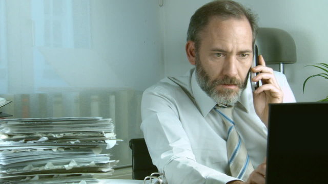 Businessman Telefon B&uuml;ro