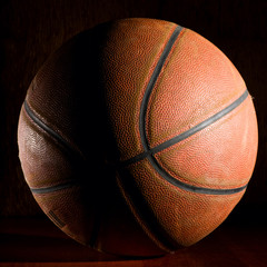 basketball ball in dark