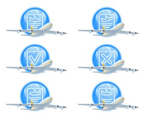 Flight status icon set