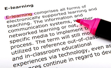 Text highlighted with felt tip pen