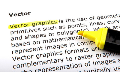 Text highlighted with felt tip pen