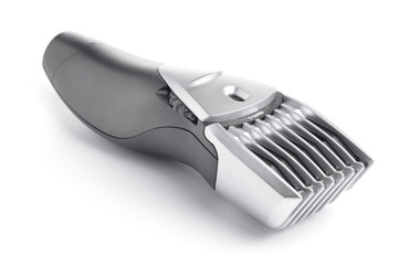 close-up of a modern hair clipper isolated on white