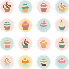 Set of cupcakes