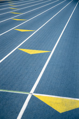 Stadium marking on field and track athletic stadium