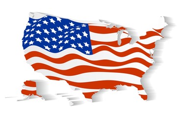 USA flag in statea