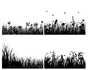 meadow silhouette set