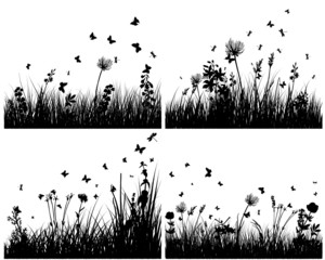 meadow silhouette set