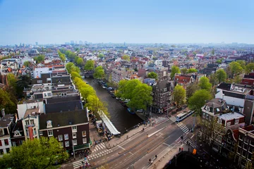 Foto op Canvas Amsterdam panorama, Holland, Netherlands © Photocreo Bednarek