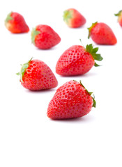 fresh strawberry, isolated on white background.