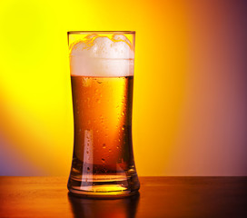 Glass of refreshing beer