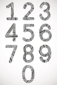 Retro style numbers typeset.
