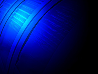 abstract blue power light over industrial construction, science