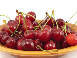 sweet cherry on a plate