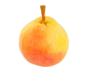 yellow pear on white background