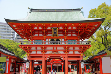 Kobe, Japan - Ikuta Shrine - obrazy, fototapety, plakaty