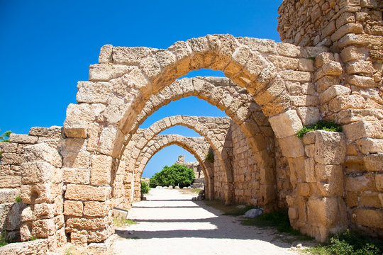 Ruins of antique Caesarea. Israel.