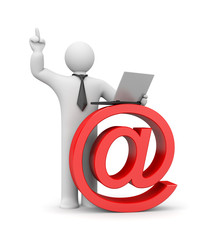 Businessman with email symbol