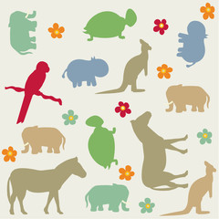 Fototapeta premium Seamless animal pattern for kids