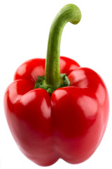 Red pepper isolated on white background .