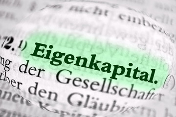 Obraz premium Eigenkapital - Text grün markiert