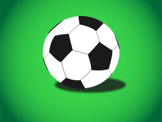 Illustration of soccer ball on green background