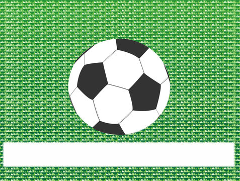 Soccer ball on green grass abstract background