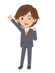 ガッツポーズのビジネスマン