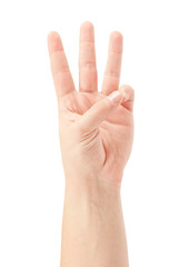 male hands counting number three