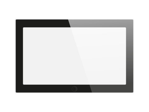Black generic tablet pc on white background, 3d render.