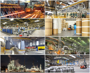 Collage von Industriepanoramen // industrial production