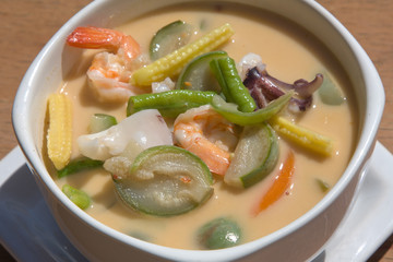 Thai soup with seafood