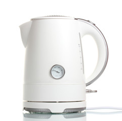 White electric kettle isolated on white