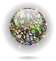 Icona Globo Cristallo Colori-Colorful Crystal Globe-Vector