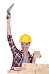 Female bricklayer