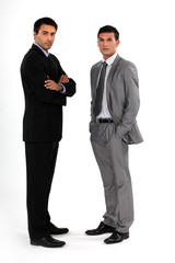 Two businessmen stood together