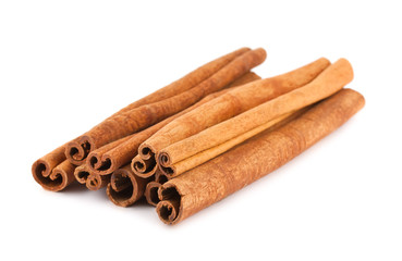 Heap of cinnamon sticks