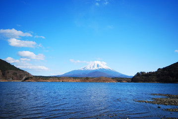 Blue sky and Mount Fuji