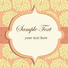 Vintage pink card with flowers, digital scrap-booking