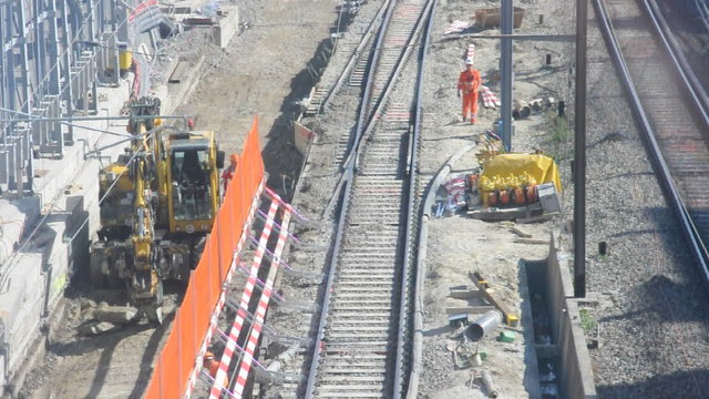 Bahnarbeiter Gleisbau