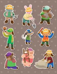 Fototapeta premium animal worker stickers