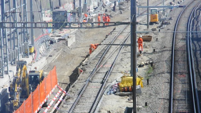 Bahnarbeiter Gleisbau
