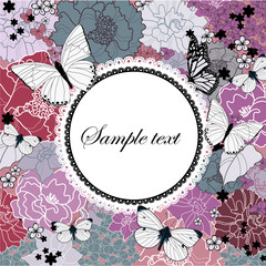 flower background with a lacy frame